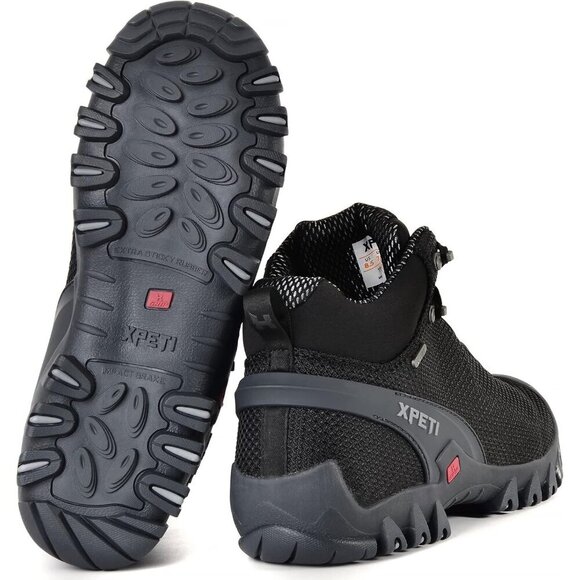 〽️Men\'s Black Xpety Terra Mid Waterproof Rubber Sole Hiking Boots main image 6